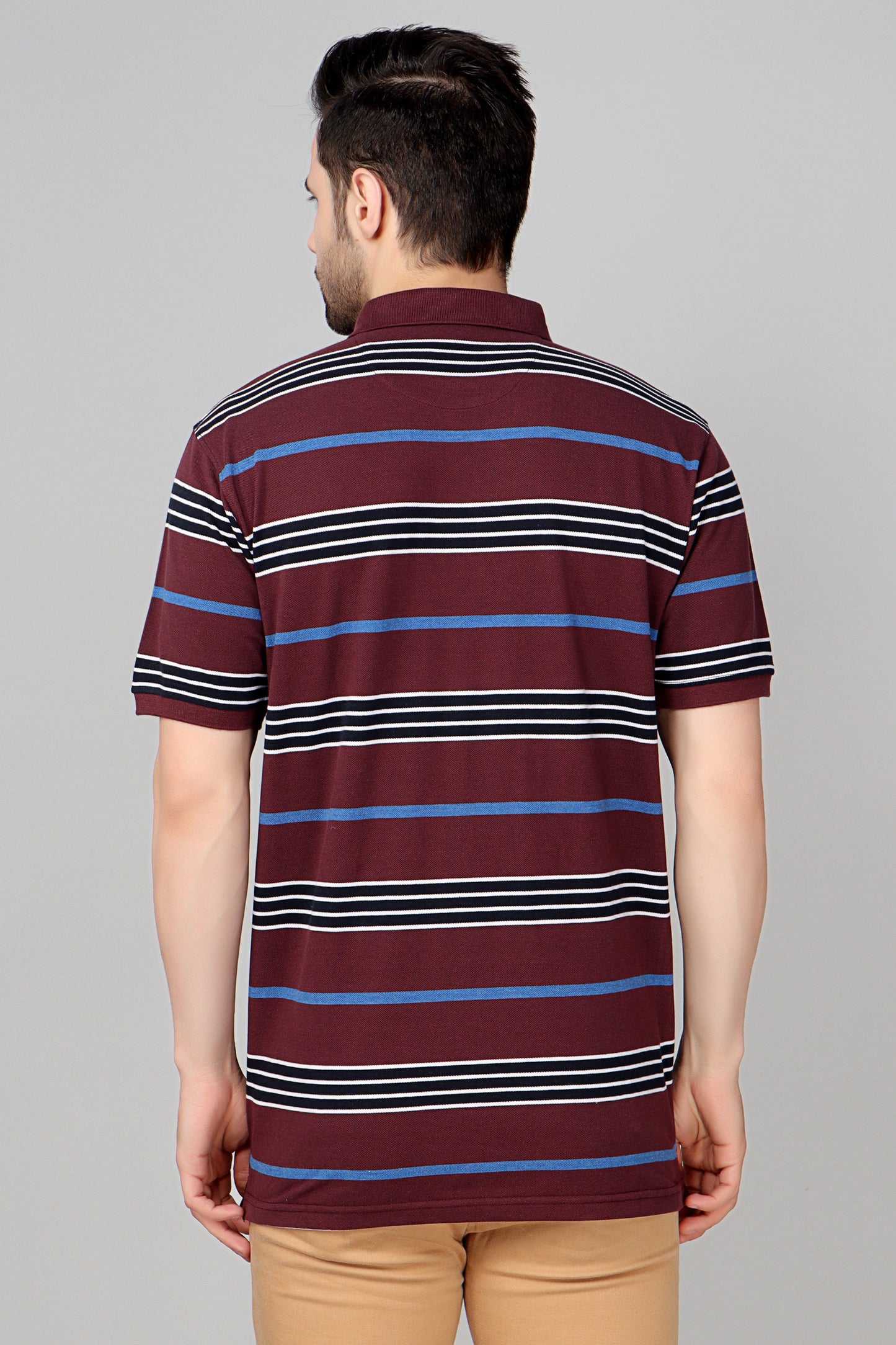 Pique Stripe Regular Fit Pocket Polo