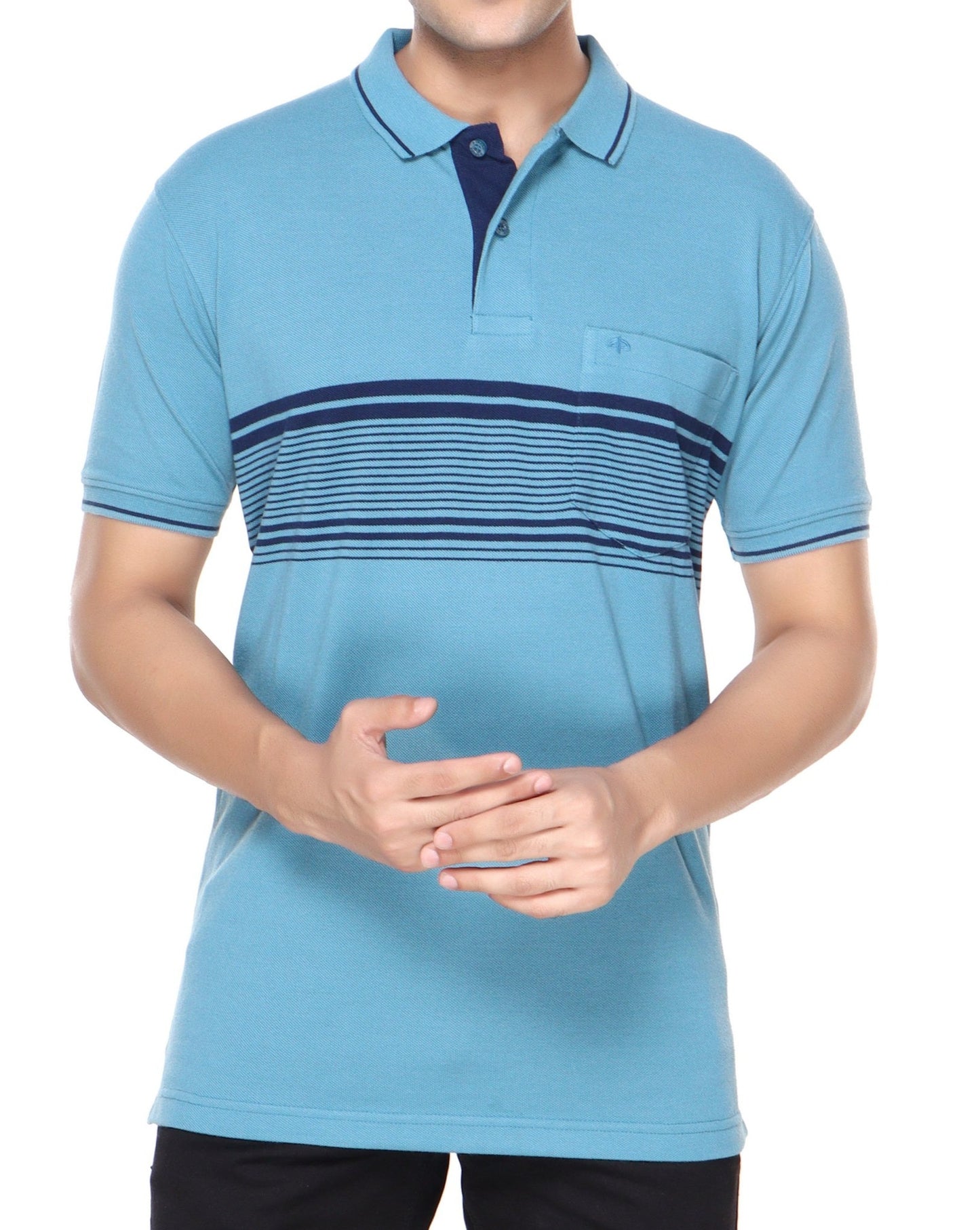 Pique Stripe Regular Fit Pocket Polo