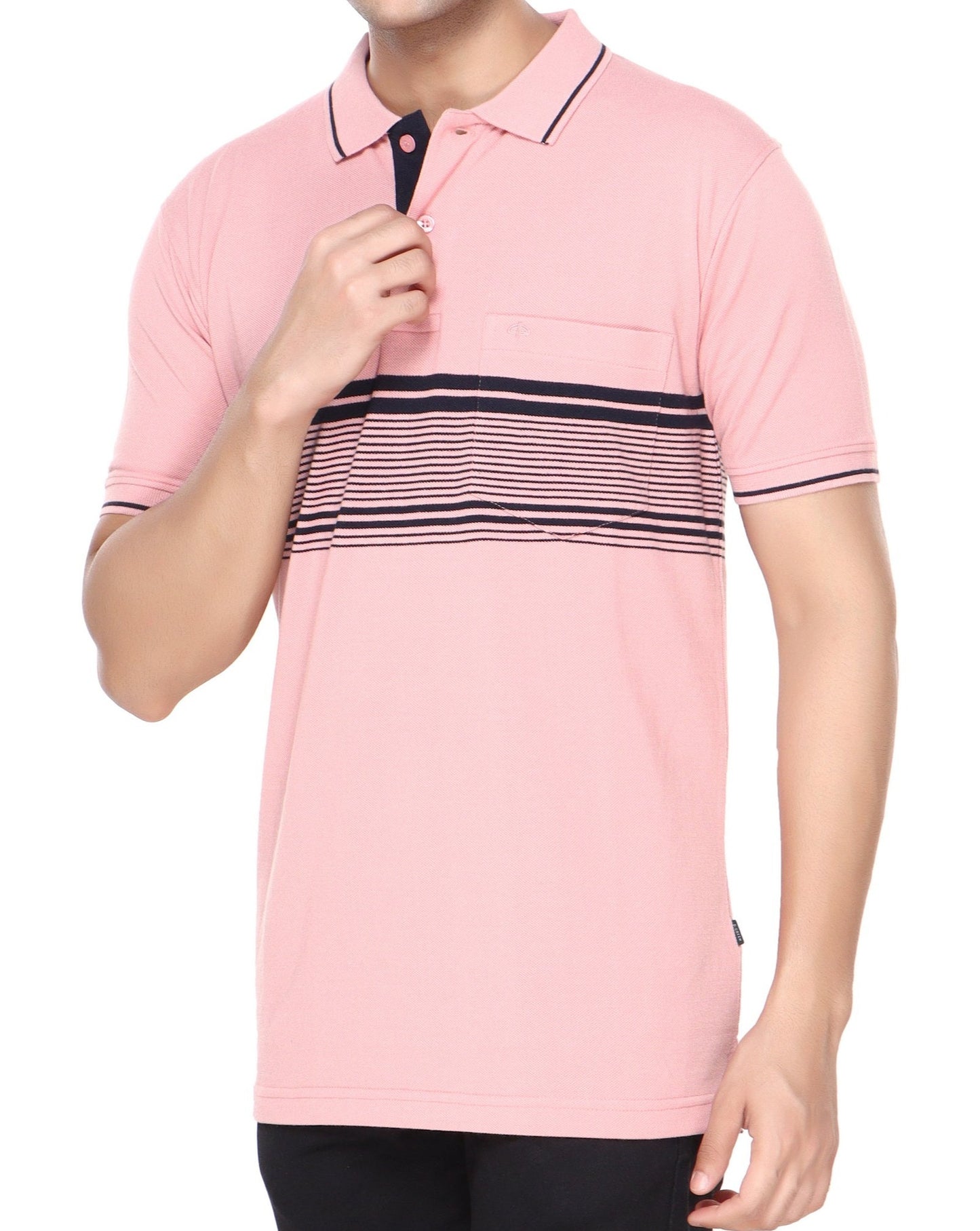 Pique Stripe Regular Fit Pocket Polo