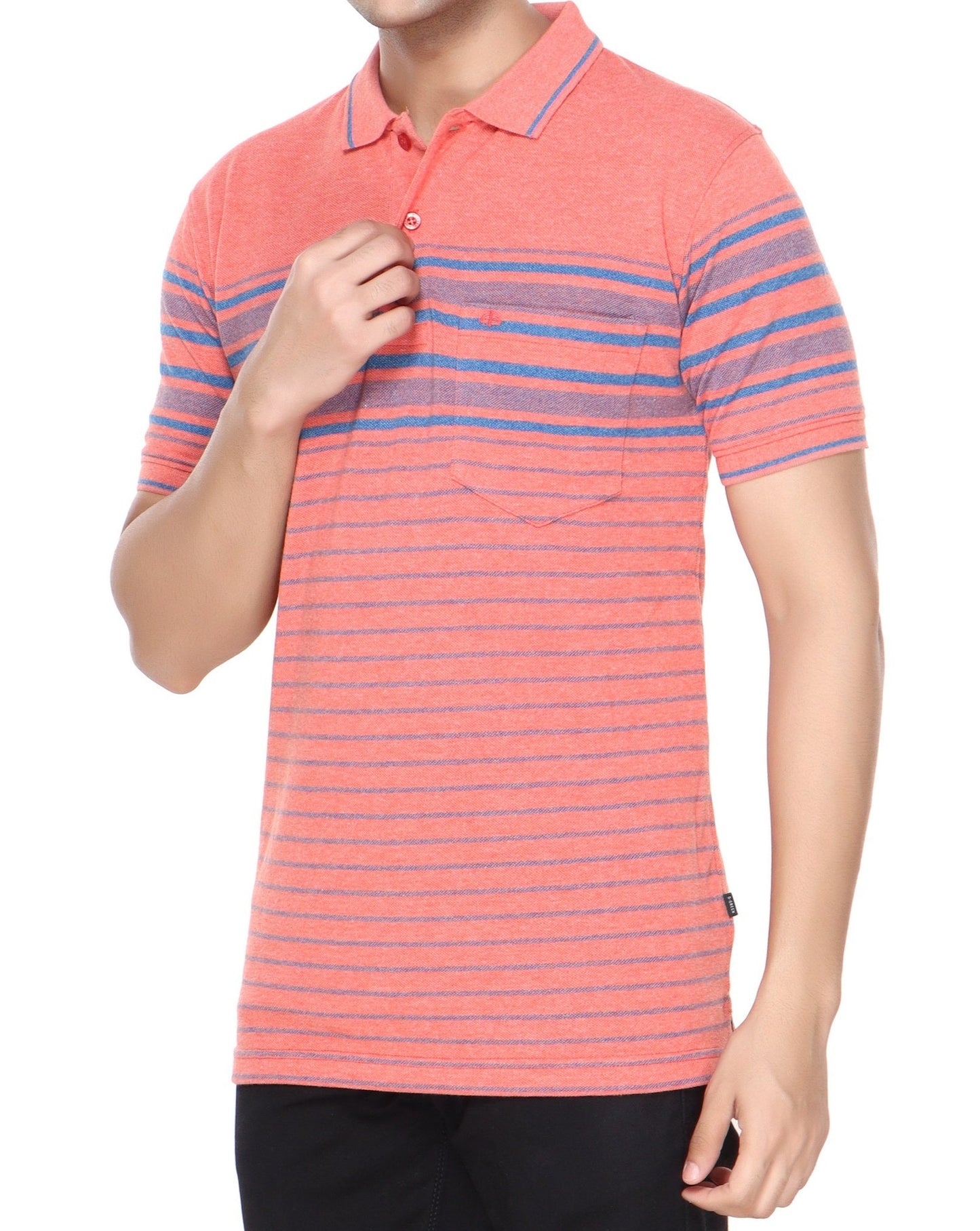 Pique Stripe Regular Fit Pocket Polo